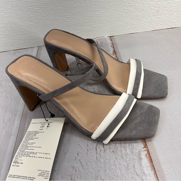 NWOB The Drop Women's Avery Square Toe Two Strap High Heeled Sandal SIZE 9.5 - Picture 5 of 17